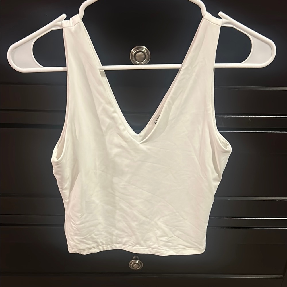 Olive & Oak Cream Backless Crop Tank Top
